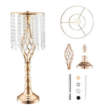 Crystal Wedding Flower Stand 21.65" Gold Metal Centerpiece Vase for Wedding & Party Decor (Pack of 10)