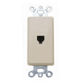6P4C Telephone Decora Insert Screw Terminal Ivory 40649-I