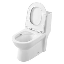 12 In Rough One-Piece Toilet Elongated Toilet Vortex Left Flush with Comfortable Chair Seat for Bathroom (White + Silver)