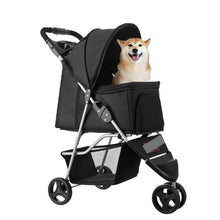 35lbs Pet Stroller Foldable 3 Wheels Dog Stroller with Brake up to Travel Camp GS301