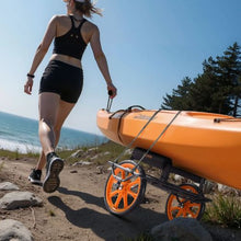 Kayak & Canoe Cart – 330 lbs Load Capacity Paddleboard Trolley with 15" Solid Rubber Tires & Kickstand Quick Assembly
