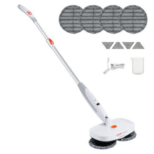 Electric Spin Mop Cordless 40-Min Battery Dual Heads & LED Light for Hardwood/Tile Floor Cleaning