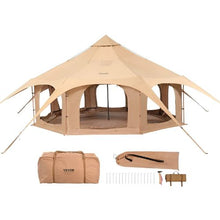 16.4 Ft Canvas Bell Tent – 4-Season Camping Tent for 8 People