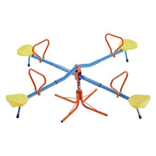 4-Seat Kids Seesaw, 360° Swivel Sit & Spin Teeter Totter, 110 lbs/Seat, 4-Prong Support Legs, Outdoor Toy for Ages 3+
