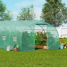 29.53x9.84x6.6 Ft Green Galvanized Frame PE Cover Walk-in Tunnel Greenhouse HS-F039
