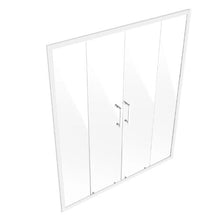 Semi-Frameless Shower Door 57.8-59 W x 70 H in Double Sliding Glass 1/4 in (6mm) Tempered Glass Chrome Hardware
