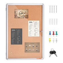 36" x 24" Aluminum Frame Enclosed Cork Board with 2 Keys for School Home Office CCB-2436