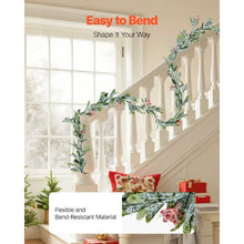 Realistic Greenery Decorated with Vines Olive Leaves and Berries Xmas Decoration (9FT)