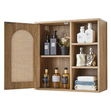 Wall-Mounted Bathroom Cabinet with Door Adjustable Shelf (5 Levels) Over-the-Toilet Storage for Laundry Kitchen Restroom