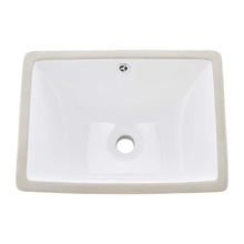 18.11" x 12.99" Rectangular Undermount Bathroom Sink White Ceramic Basin with Overflow