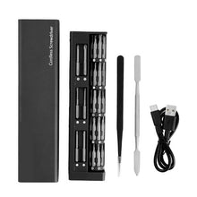 165 RPM Electric Precision Screwdriver Set with Magnetic Storage Box S2 Steel Bits LED Light Type-C Charging or Phone Laptop