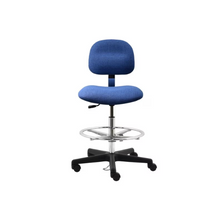 24"- 34" H Bench Height ESD Fabric Chair w/ Footring PL10-FC-BLUE-413 Blue