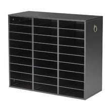 Wood Literature Organizer 27 Compartments Adjustable Shelves Countertop File Sorter (Black)