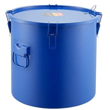 10-Gal Fryer Grease Bucket Carbon Steel with Rust-Proof Coating Lid Lock Clips Filter Bag – (Blue)