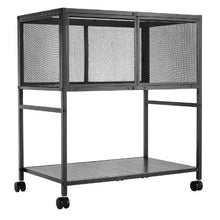 2-Tier Rolling File Cart Hanging File Organizer Lockable Wheels 60 lbs Capacity (Black)