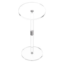 Clear Acrylic Drink Table Round Top Side Table 10 x 10 x 21.3-Inch Easy Assembly