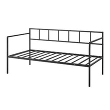 Twin Size Metal Daybed Frame with Under-Bed Storage Heavy-Duty Black No Trundle