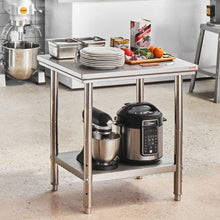 24 X 30 X 32 In Stainless Steel Work Table with 4 Wheels  for Commercial Kitchen Restaurant GZT76-6080