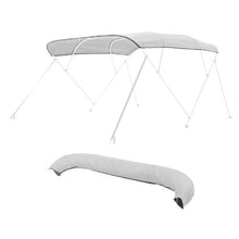 4 Bow Bimini Top Replacement Canopy – 600D Waterproof Polyester Boat Sun Shade 96 L x 91 -96 W Light Grey (Frame Not Included)