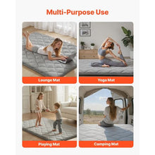 Japanese Tatami Mat Full Size Foldable 9-Layer Floor Mattress with Storage Bag Gray for Sleeping Meditation & Yoga