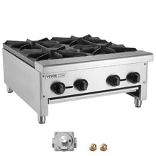 Commercial 4-Burner Gas Stove 112,000 BTU Propane/Natural Gas Range Stainless Steel