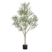 5 ft Artificial Olive Tree with Black Pot Natural Wood Trunk & Realistic Green Leaves and Fruits  for Home Office Living Room