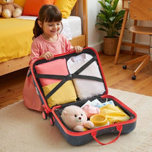 Kids Ride-On Luggage – 18" Carry-On for Kids (Blue & White)