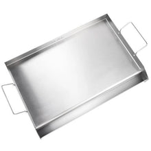 23.5"x16" Stove Top Seasoned Stainless Steel Griddle for BBQ Gas Grills Silver