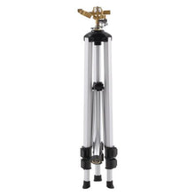 Impact Tripod Sprinkler Brass 360° Irrigation Sprinkler with Adjustable Height & 3/4" Connector for Yard (Gray)