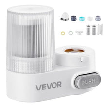 Faucet Mount Water Filter Vertical Carbon Fiber Purifier for Sink Tap Removes Chlorine & Lead, 3 Filters White
