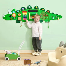 Dinosaur Activity Wall Panel 11 Montessori Sensory Toys for Kids 3-12 Ideal for Toddler Playroom or Classroom
