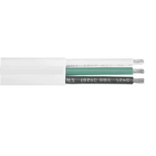 6 AWG 3 Conductor White Jacket Triplex Boat Flat Cable (Standard Lengths)