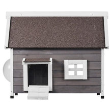 Weatherproof Outdoor Cat House with Large Side Door PVC Door Flaps Open Roof Clear Window 22"L x 30"W x 26"H