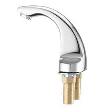 9/16" Automatic Touchless Bathroom Faucet Cold-Water Motion Sensor Tap with Hole Cover Plate Chrome Plated Silver