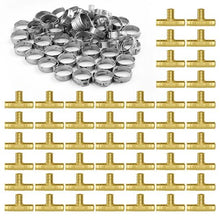 1/2" Brass Clamp-style Elbows for Heating System Pipe Fittings (50PCS)