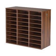 Wood Literature Organizer 27 Compartments Adjustable Shelves Countertop File Sorter (Brown)