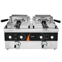 Commercial Deep Fryer 3500W Dual Tank, 2 x 9Qt/8.5L Stainless Steel with 2 Baskets & Temp Control