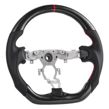 Nissan 370Z Steering Wheel 2008–2020 Carbon Fiber Flat-Bottom Design Non-Slip Leather Grip (Black)