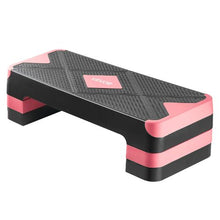 28-Inch Aerobic Exercise Step Platform – Height Adjustable Stepper with 4 Risers Non-Slip Surface for Cardio & Strength Training (Red)