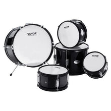 Kids 5-Piece 16″ Beginner Drum Set with Throne, Cymbals & Pedal (Black)