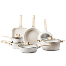 19 Piece Pots and Pans Set Nonstick and Granite Cookware Set for Kitchen (White)