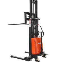 3300 lbs Load Capacity Semi Electric Pallet Stacker Adjustable Fork Width