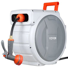 100 ft Retractable Garden Hose Reel 1/2" Wall-Mounted Hose Reel with 9-Function Nozzle & Auto Rewind