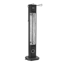 Infrared Heater 1500W Electric Space Heater 8 Heat Settings Remote 8H Timer (Black)
