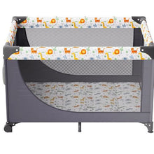 Baby Playpen Travel Crib Quick-Folding with Wheels Breathable Mesh & Travel Bag Portable Kids Activity Center for 0-36 Months