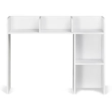 Wood Desktop Bookshelf 2-Tier Organizer with Anti-Slip Feet (White)