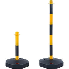 Adjustable Traffic Delineator Post Cones with Fillable Base & 8FT Chain for Parking Lot & Road Safety (4 Pack)