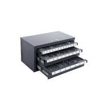 Drill Bit Dispenser Cabinet 3-Drawer Organizer for 1/16"–1/2" Steel Drill Bits Stackable with Labels