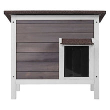Weatherproof Outdoor Cat House with Foam Insulation PVC Door Flaps Open Roof 24"L x 20"W x 21"H