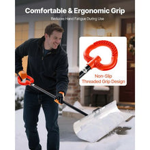 36 In Portable Snow Pusher Shovel with Ergonomic Grip HDPE Blade & Metal Edged Strip for Driveway & Garden